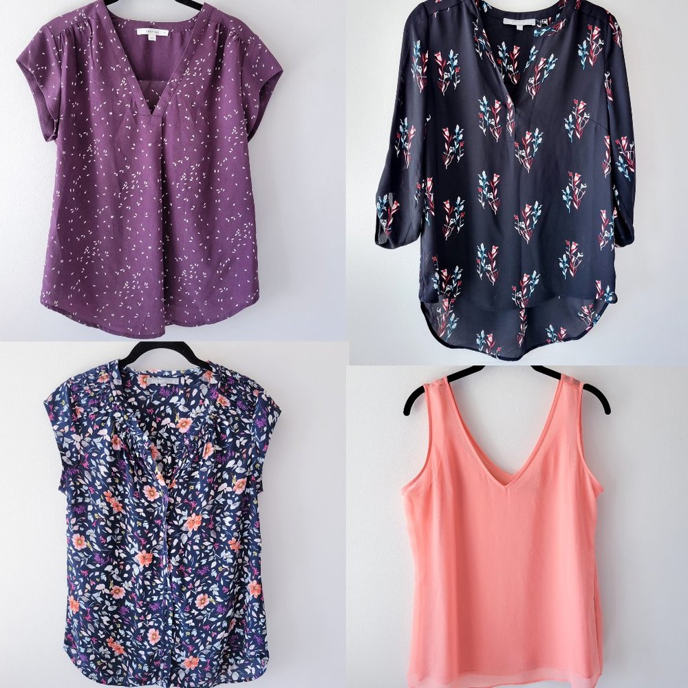 Lot Set 4 Blouses Tops Small Monday Fun White House Black Market Daniel Rainn